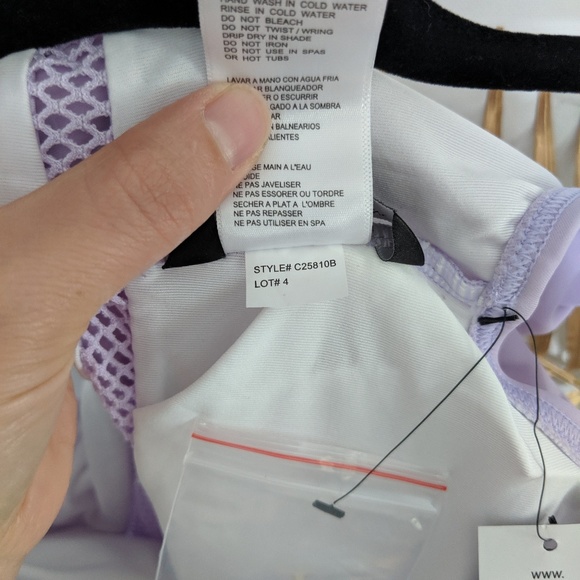 [Carmen Marc Valvo] Mesh Cutouts One Shoulder Swim - Picture 4 of 6